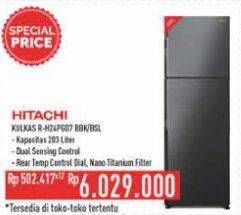 Promo Harga HITACHI Kulkas R-H24PGD7 BBK/BSL  - Hypermart