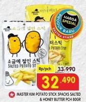 Promo Harga MASTER KIM Potato Stick Honey Butter, Salted 80 gr - Superindo