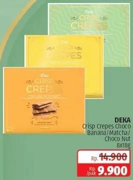 Promo Harga DUA KELINCI Deka Crepes Choco Banana, Matcha, Choco Nut per 8 pcs 18 gr - Lotte Grosir