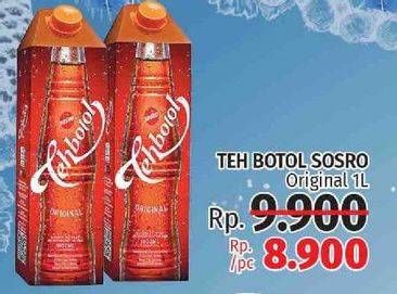 Promo Harga Sosro Teh Botol Original 1 ltr - LotteMart