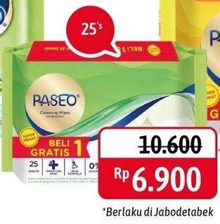 Promo Harga PASEO Cleansing Wipes 25 sheet - Alfamidi