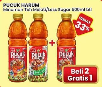 Promo Harga Teh Pucuk Harum Minuman Teh Jasmine, Less Sugar 500 ml - Indomaret