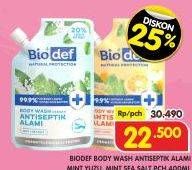 Promo Harga Biodef Body Wash Mint + Yuzu, Mint + Sea Salt 400 ml - Superindo