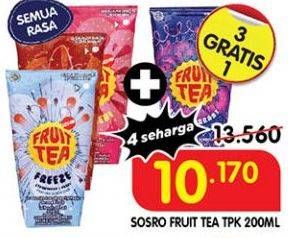 Promo Harga Sosro Fruit Tea All Variants 200 ml - Superindo
