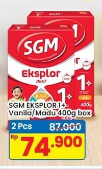 Promo Harga SGM Eksplor 1+ Susu Pertumbuhan Madu, Vanila 400 gr - Indomaret