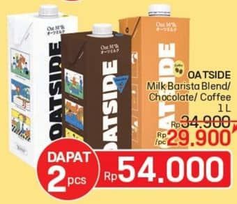 Promo Harga Oatside UHT Milk Barista Blend, Chocolate, Coffee 1000 ml - LotteMart