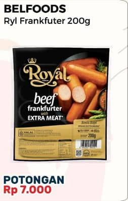 Promo Harga Belfoods Royal Sausages Beef Frankfurter 200 gr - Alfamart