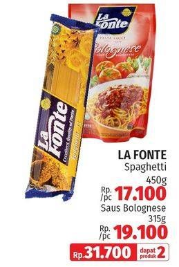 Promo Harga La Fonte Spaghetti + Saus Pasta  - LotteMart