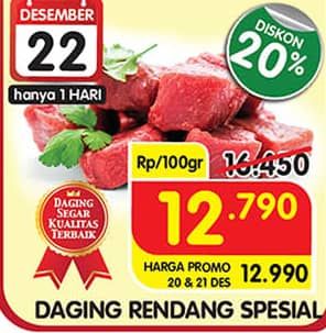 Promo Harga Daging Rendang Sapi Special per 100 gr - Superindo