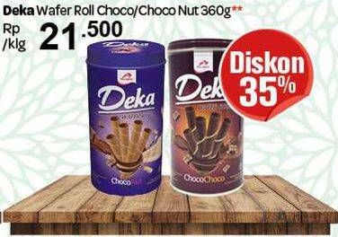 Promo Harga DUA KELINCI Deka Wafer Roll Choco, Choco Nut 360 gr - Carrefour