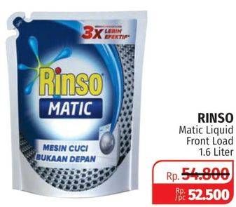 Promo Harga RINSO Detergent Matic Liquid Front Load 1600 ml - Lotte Grosir