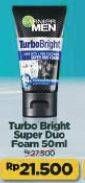 Promo Harga Garnier Men Turbo Bright Super Duo Foam 50 ml - Alfamart