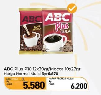 Promo Harga ABC Kopi Plus Gula, Mocca per 10 sachet 18 gr - Carrefour