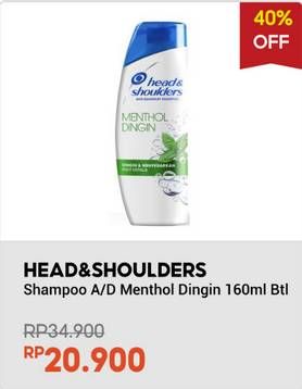 Promo Harga Head & Shoulders Shampoo Cool Menthol 160 ml - Indomaret