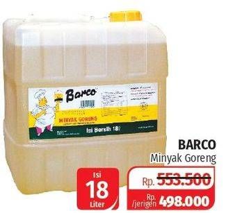Promo Harga BARCO Minyak Goreng Kelapa 18000 ml - Lotte Grosir