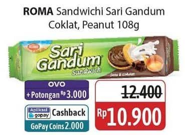 Promo Harga Roma Sari Gandum Susu Cokelat, Peanut Butter 115 gr - Alfamidi