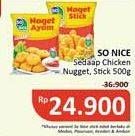 Promo Harga So Nice Sedaap Chicken Nugget Stick 500 gr - Alfamidi