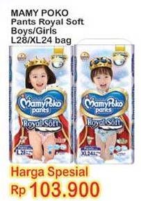 Promo Harga Mamy Poko Pants Royal Soft L28, XL24  - Indomaret