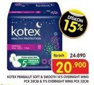 Promo Harga Kotex Healthy Protection Overnight Wing 28cm, Overnight Wing 32cm 9 pcs - Superindo