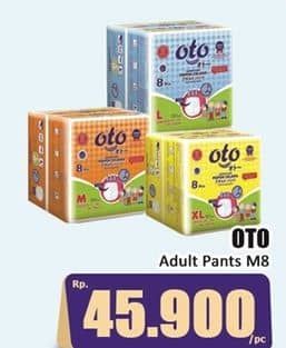 Promo Harga OTO Adult Diapers Pants M8 8 pcs - Hari Hari