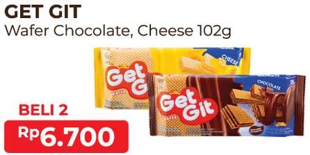 Promo Harga GET GIT Wafer Cheese, Chocolate 102 gr - Alfamart
