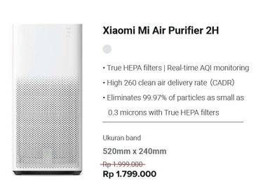 Promo Harga XIAOMI Mi Air Purifier 2H  - Erafone
