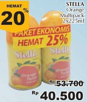 Promo Harga STELLA Matic Refill Orange Twist per 2 kaleng 225 ml - Giant