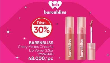 Promo Harga Barenbliss Cherry Makes Cheerful Lip Velvet 1 pcs - Guardian