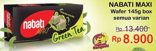Promo Harga NABATI Maxi Hazelnut, Green Tea 145 gr - Indomaret