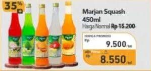 Promo Harga Marjan Syrup Squash 450 ml - Carrefour