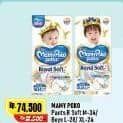 Promo Harga Mamy Poko Pants Royal Soft M34, L28, XL24 24 pcs - Alfamart