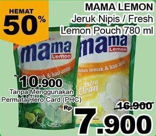 Promo Harga MAMA LEMON Cairan Pencuci Piring Jeruk Nipis, Fresh Lemon 780 ml - Giant