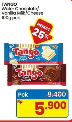 Promo Harga Tango Wafer Chocolate, Vanilla Milk, Cheese 98 gr - Indomaret