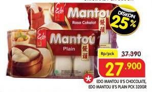 Promo Harga EDO Mantou Cokelat, Plain 320 gr - Superindo