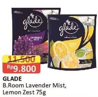 Promo Harga GLADE Bathroom Lavender Mist, Lemon Zest 75 gr - Alfamart