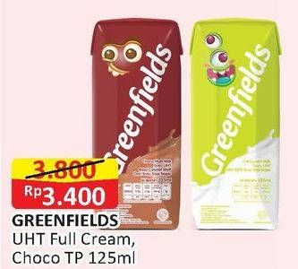 Promo Harga GREENFIELDS UHT Choco Malt, Full Cream 125 ml - Alfamart