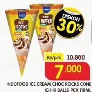 Promo Harga Indoeskrim Choc Rocks Cone Chiki Balls 110 ml - Superindo