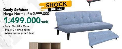 Promo Harga DAELY Sofabed Brown, Light Blue, Grey  - Carrefour