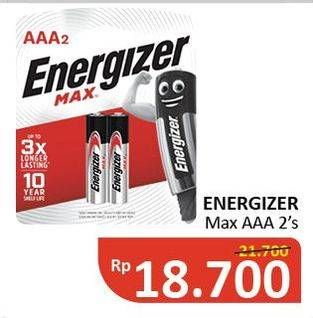 Promo Harga ENERGIZER MAX Battery AAA 2 pcs - Alfamidi