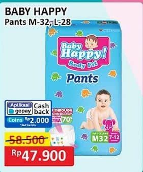 Promo Harga Baby Happy Body Fit Pants M32, L28 28 pcs - Alfamart