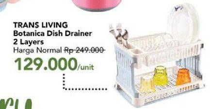 Promo Harga TRANS LIVING Dish Drainer Botanica 2 Layer  - Carrefour