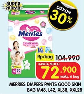 Promo Harga Merries Pants Good Skin M48, L42, XL38, XXL28 42 pcs - Superindo