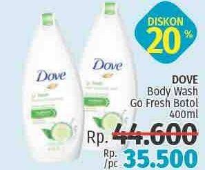 Promo Harga DOVE Body Wash Go Fresh 400 ml - LotteMart