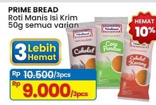 Promo Harga Prime Bread Roti Isi Krim All Variants 50 gr - Indomaret