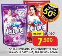 Promo Harga So Klin Pewangi Sekali Bilas Glamour Dazzling, Glamour Purple 900 ml - Superindo