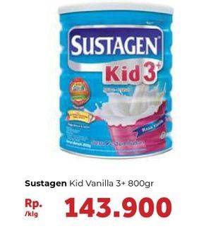 Promo Harga SUSTAGEN Kid 3+ Susu Pertumbuhan Vanilla 800 gr - Carrefour