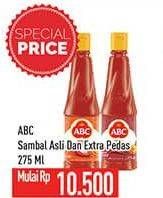 Promo Harga ABC Sambal Asli, Extra Pedas 275 ml - Hypermart