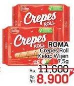 Promo Harga Roma Crepes Roll Kelapa Wijen 7 gr - LotteMart
