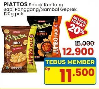 Promo Harga Piattos Snack Kentang Sapi Panggang, Sambal Geprek 120 gr - Indomaret