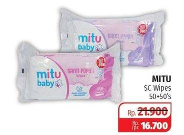 Promo Harga MITU Baby Wipes Ganti Popok per 2 pouch 50 pcs - Lotte Grosir